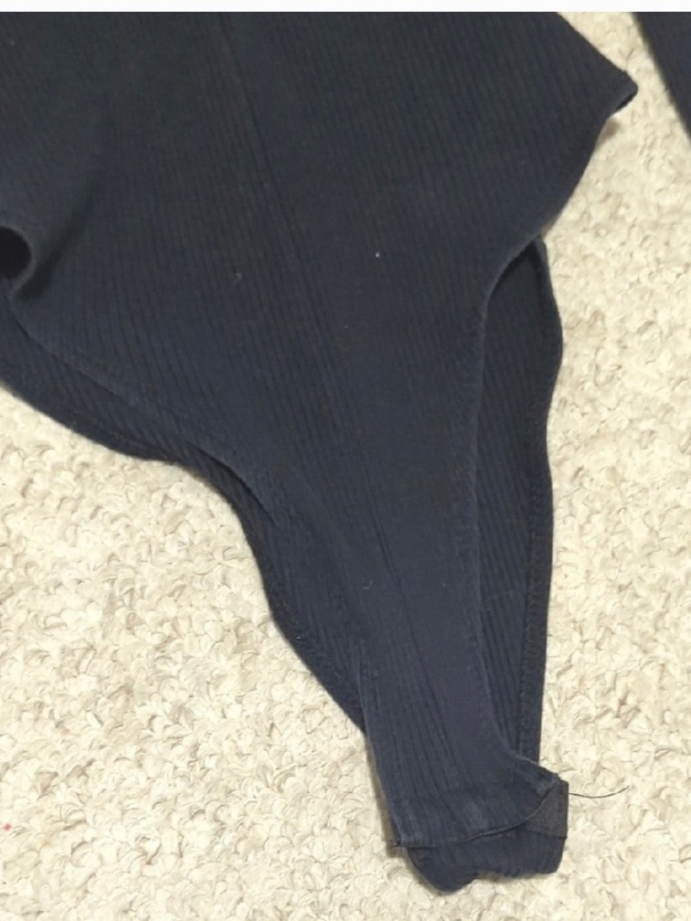 Black Long-Sleeve One-Piece Bodysuit - Picture 3 of 6